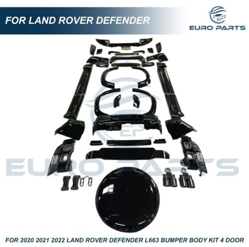 For 2020 2021 2022 Land Rover Defender L663 Glossy Black Bumper Body Kit 4 Door - Picture 2 of 5
