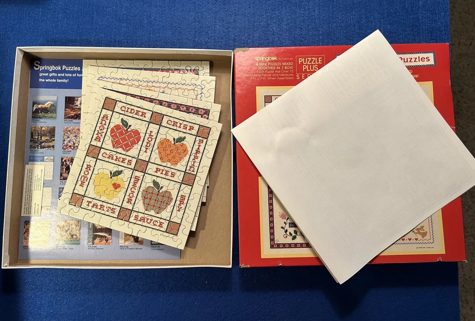 Springbok Hallmark Cross Stitch Puzzles 4 Mini 7”x7” Pattern Included COMPLETE - Image 4 of 4