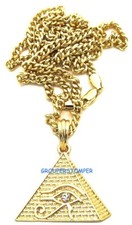 Pyramid Egyptian Eye Of Ra New Pendant with 24 Inch Long Necklace Horus