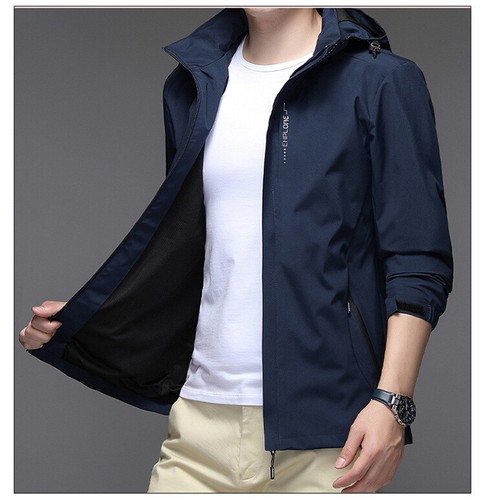 Spring/Autumn Thin Fashion Men's Casual Jacket Hooded Business Windbreaker Tops - Picture 10 of 26