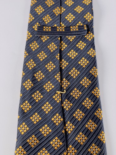 Corbata Tommy Hilfiger Hecha a Mano Azul Dorado 100% Seda Para Hombre EE. UU. Nueva - Imagen 9 de 11