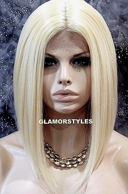 Human Hair Blend Hand Tied Monofilament Lace Front Bob Bleach