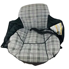 Graco Quattro Single Stroller Seat Fabric Cushion Gray Plaid Replacement Part