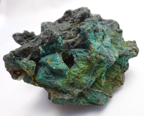 Chalcopyrite avec revêtement en malachite, Cornouailles, Royaume-Uni (éventuellement Phoenix United Mine) - Photo 1/10