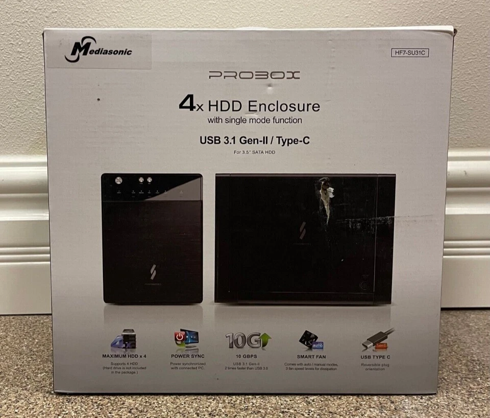 Mediasonic ProBox 4-Bay USB 3.1 Gen-II Enclosure – Factory Sealed - Image 2 of 4