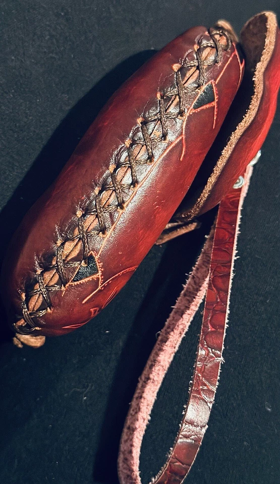 NUEVO Monedero Lechón Cuero Genuino Hecho a Mano con Increíbles Detalles Intrincados Boho Foto 4 de 4