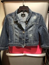 Rue 21 Womens Cropped Denim Jacket Size Small
