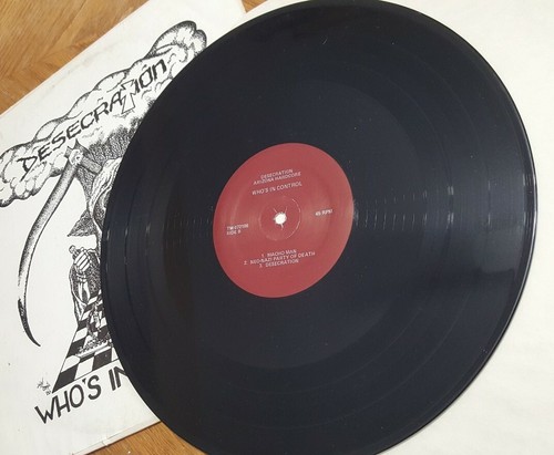 Desecration Who's in Control? 12" 45 rpm LP Record Self Pub RARE 1986 Rock VG+ - Picture 4 of 4