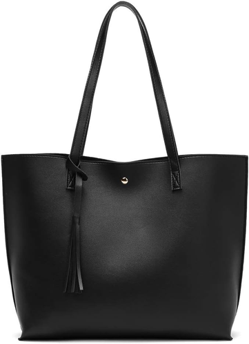 Women'S Soft Faux Leather Tote Shoulder Bag From, Big Capacity Tassel Handbag - Picture 9 of 12
