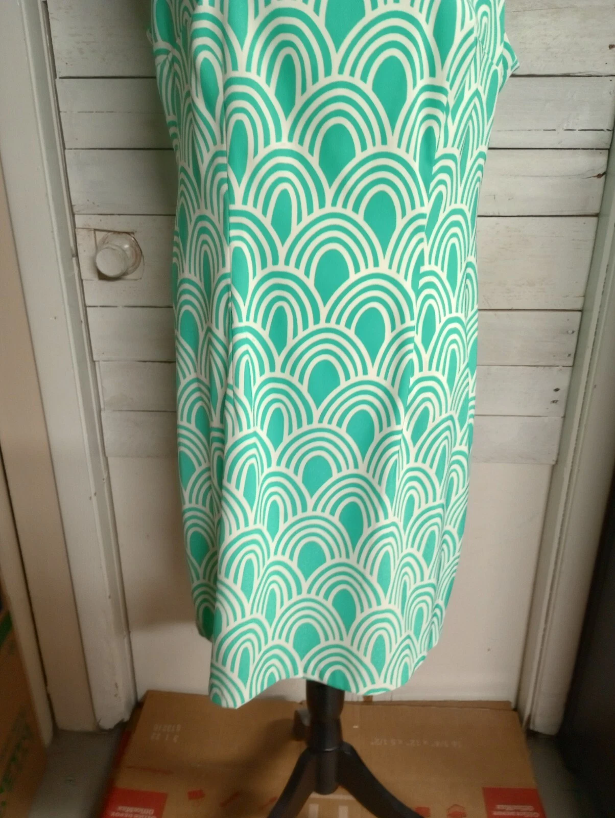 Abito tubino Alyx donna taglie forti 14 verde bianco contemporaneo primavera