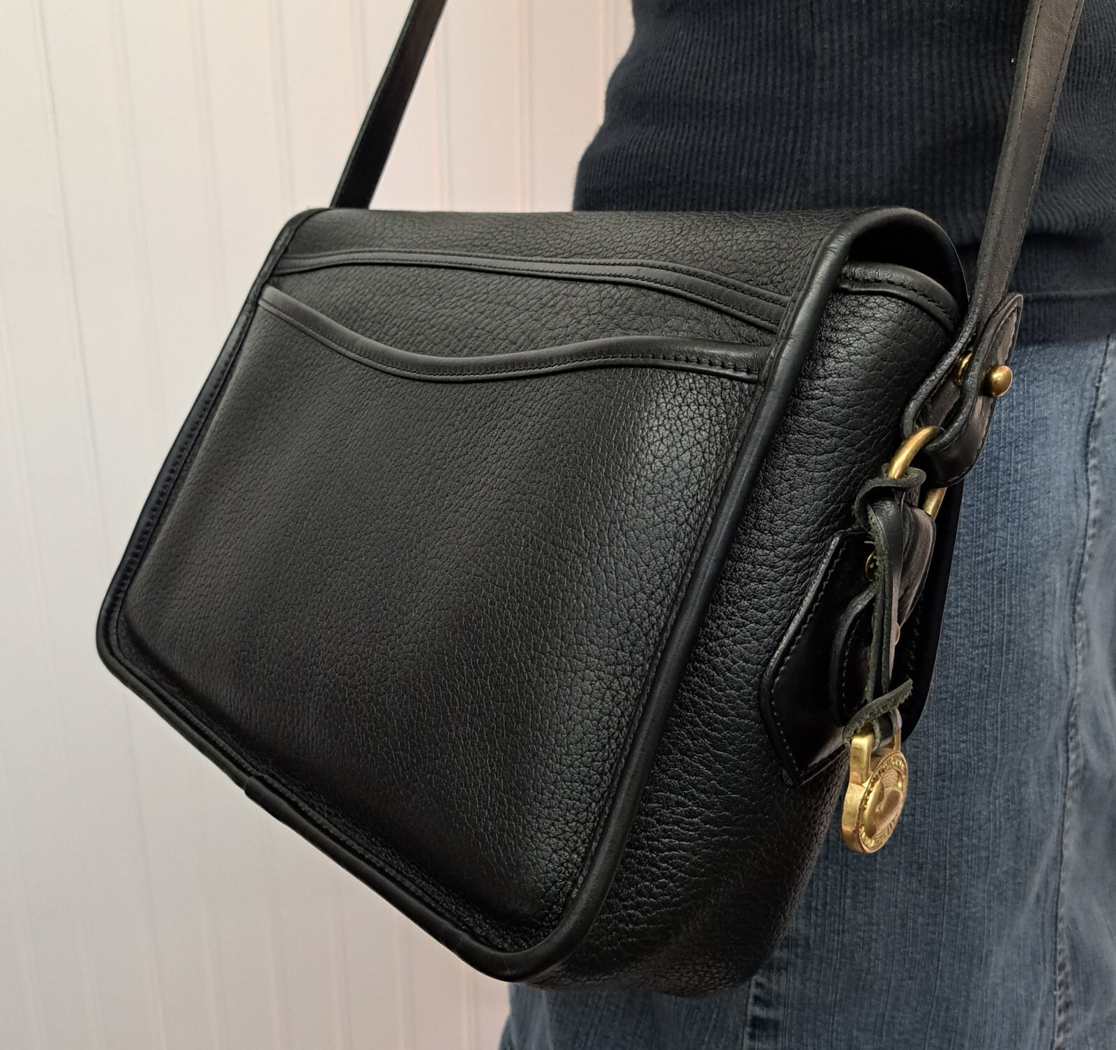 DOONEY & BOURKE Black Leather Crossbody Bag Handbag Satchel Purse AWL USA P127 eBay