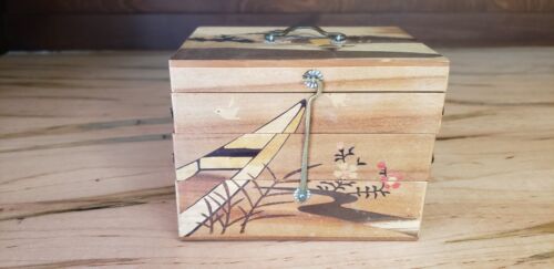 Keepsake Box  Artisan Made  Expandable, Latch, Handle, Supporting Legs - Picture 1 of 11