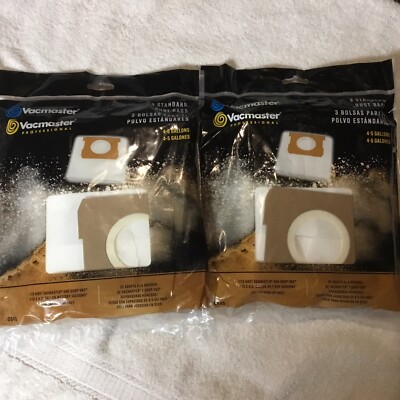 2 X Vacmaster 4-5 Gallons Standard Dry Vacuum Dust Filter Bags DVB45. 6 bags.