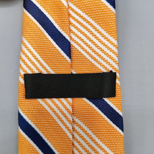 Unbranded Boys Orange, White, and Blue Striped Regimental Clip-on Tie (Ages 2-5) - Picture 4 of 8