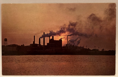 Industry on the Mobile River Alabama AL Color by Al Hart Vintage Postcard