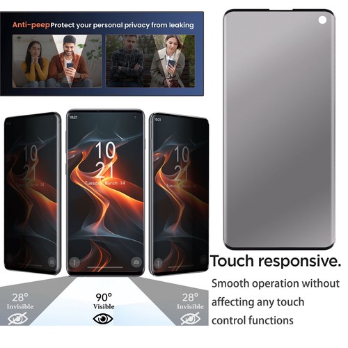 For Samsung Galaxy S10/ S10+/ S10E Case Privacy Tempered Glass Screen Protector - Picture 2 of 16