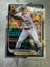 Endy Rodriguez 2024 Bowman Chrome Rookie Mojo Refractor #68 Pirates RC and base