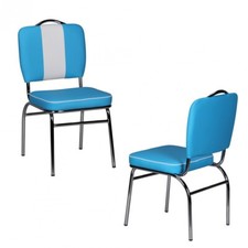 2er Set Esszimmerstühle American Diner Stühle 50er Jahre Retro Möbel Stuhl Blau
