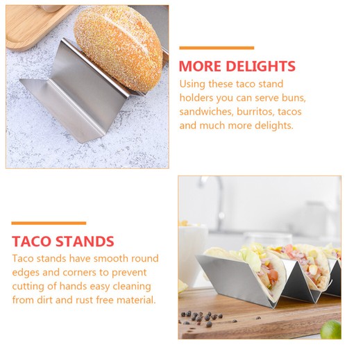 2Pcs Taco Holder Mexican Food Wave Shape Hard Rack Stand Kitchen Cooking Tool - Picture 7 of 15