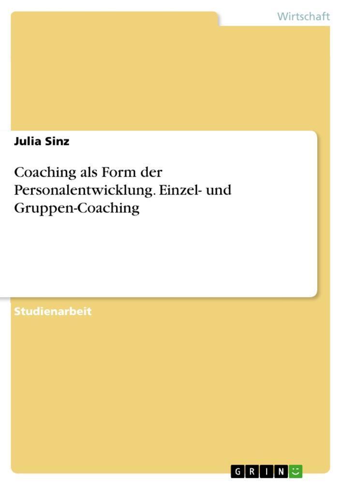 Thumbnail - Coaching Als Form Der Personalentwicklung. Einzel- Und