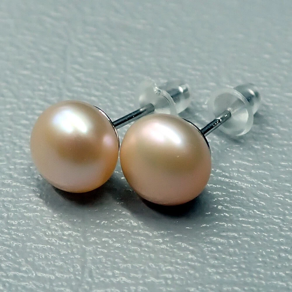 Cream pearl stud best sale earrings