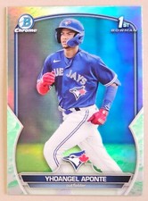 Yhoangel Aponte 2023 Bowman Prospect 1st Chrome Lunar Glow Refractor #BCP-110