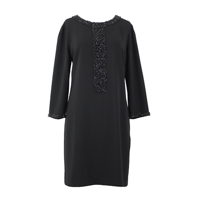 TED BAKER レース装飾フレアドレス Ted Baker Sew In Love Sz 4 Black Beaded Lined 100% Polyester Dress