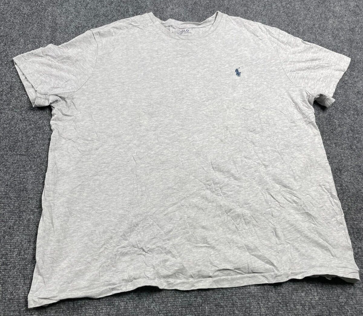 Men's Gray Golf Logo Polo Tee Short Sleeve Crew Neck Size L