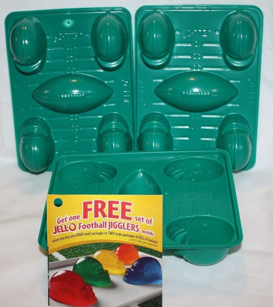 Lot of 3 JellO Football Helmet Jigglers Molds & Recipes eBay