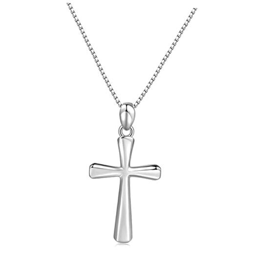 Delicate Sterling Silver Cross Sterling Silver Flared Cross Pendant Necklace