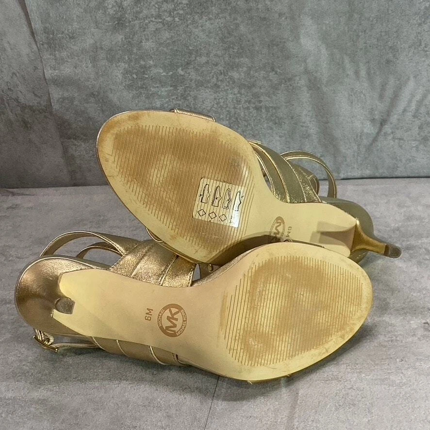 MICHAEL MICHAEL KORS Donna Oro Pallido Blaino Cinturino alla Catena Abito Sandali