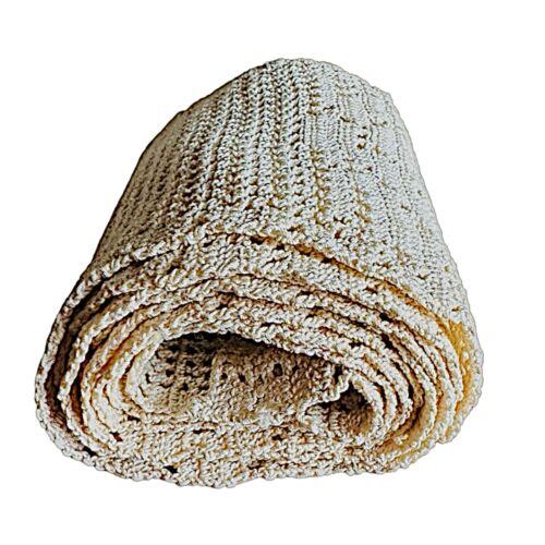 "Encaje de algodón beige ganchillo hecho a mano vintage 65"" x 4,5""" - Imagen 3 de 3