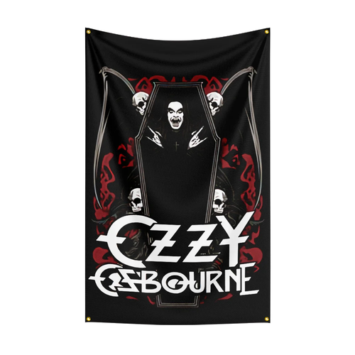 Ozzy Osbourne Singer Flag Banner Wall Hanging Tapestry Polyester +Brass Grommets - Picture 10 of 19