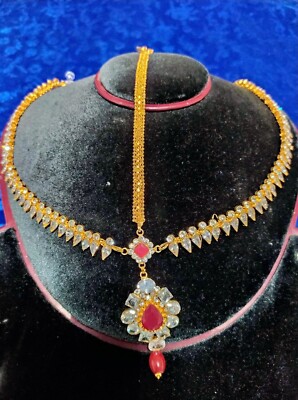 KUNDAN CRYSTAL HAIR CHAIN HEAD PIECE JEWELLERY TIKKA MATHA PATTI GRECIAN MP17 KUNDAN CRYSTAL HAIR CHAIN HEAD PIECE JEWELLERY TIKKA MATHA PATTI GRECIAN MP17