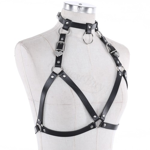 Adjustable Women Corset PU Leather Body Chest Harness Waist Strap Belt cosplay - Bild 38 von 97