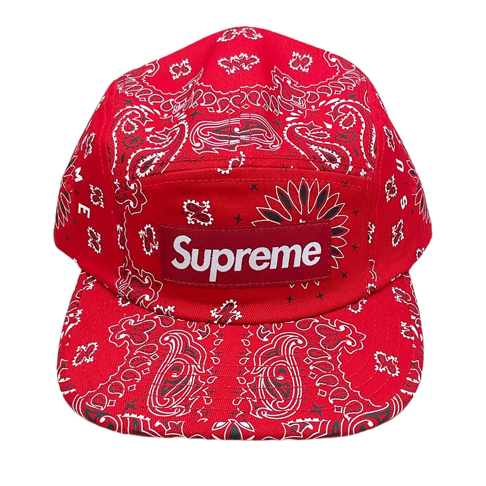 Casquette de camp Supreme SS21 Bandana 5 panneaux rouge