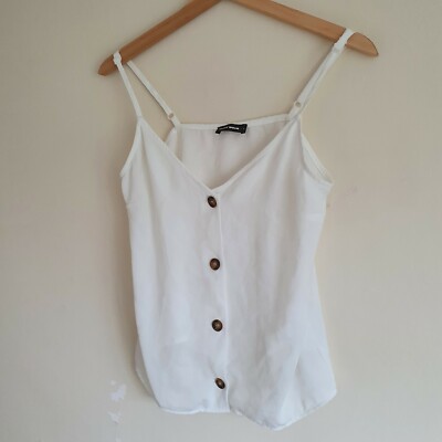 Tally Weijl Silky White Button Up Blouse Small BNWT