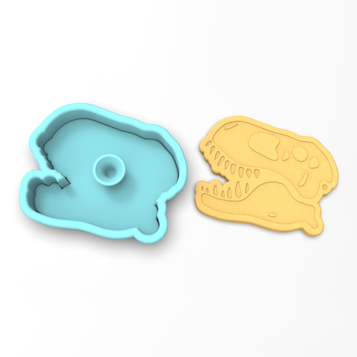 T-Rex Skull Cookie Cutter & Stamp, Birthday Jurassic Dino Animal Dinosaur  #3