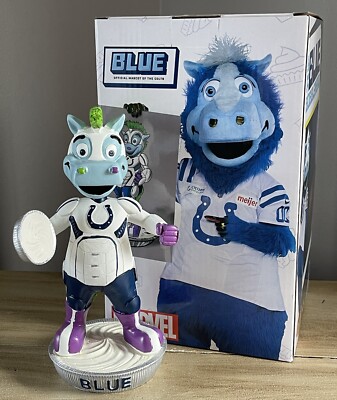BLUE Indianapolis Colts Mascot MARVEL “Pie Smash” Superhero
