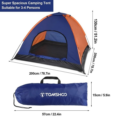 Campingzelt Kuppel 2 Personen leicht wasserdicht Wandern Strand Angeln Outdoor - Bild 10 von 14