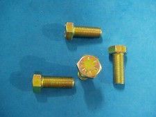 LOT OF FOUR GRADE 8 HEX HEAD CAP SCREW 1/2-20 X 1 1/4" YELLOW ZINC HARDENED BOLT