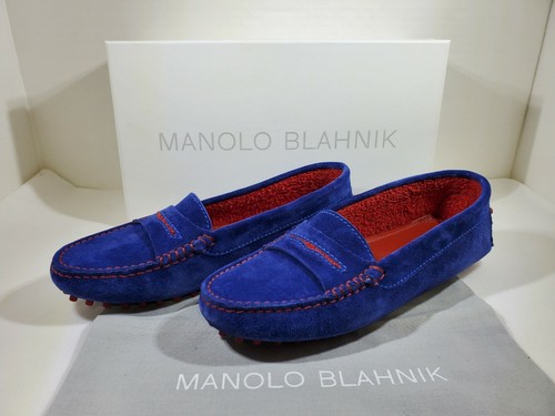 Manolo Blahnik Riviera Loafer Blue/Red 