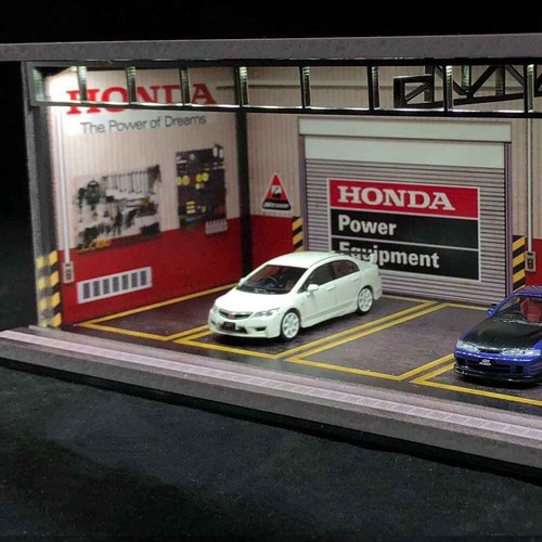 1/64 Diorama Car Garage Model LED Lighting Car Showroom Display Scene Model Gift - Picture 135 of 146
