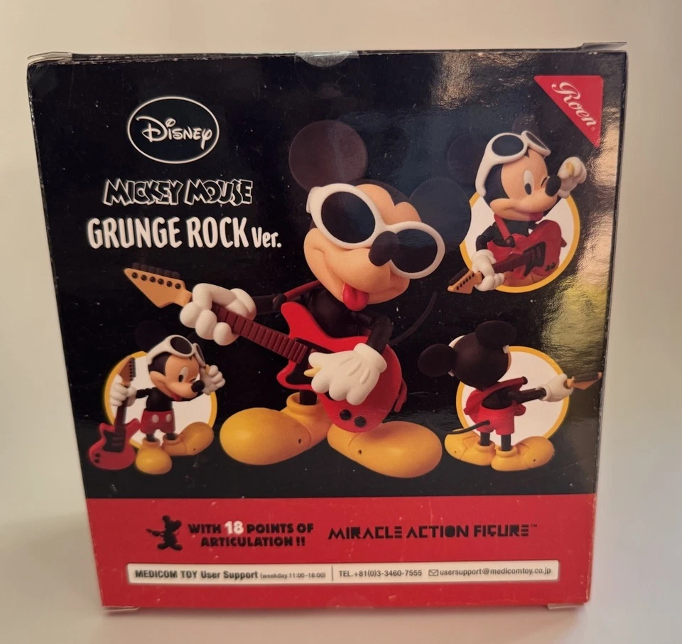 Medicom Japón Juguete Disney Mickey Mouse Vinilo Coleccionables Muñecas GRUNGE ROCK Nuevo Foto 3 de 4