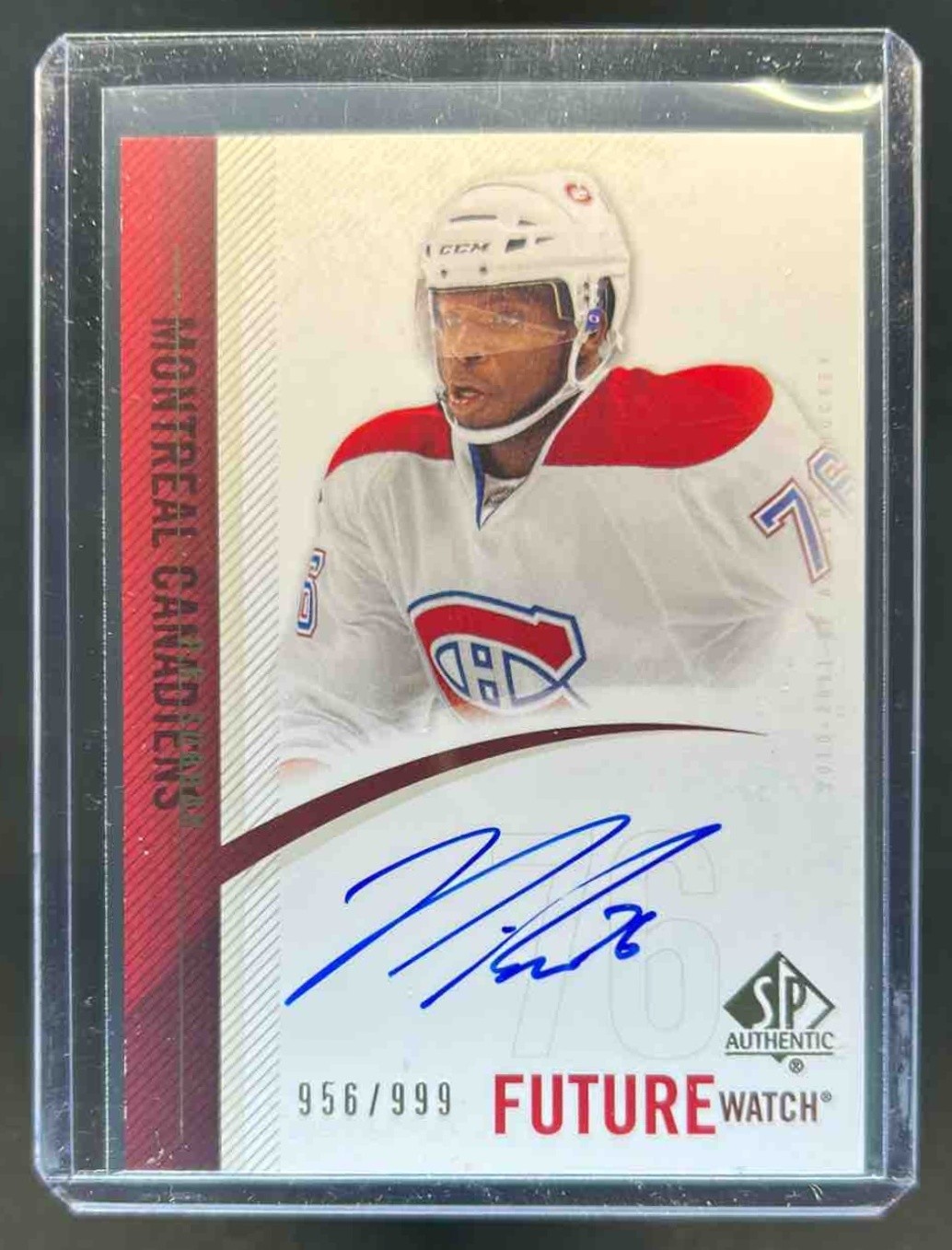 2010-11 SP Authentic P.K. Subban Auto RC Future Watch #/999 Canadiens