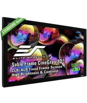 Elite Screens 100 inch CLR &ALR Projector Screen-Cinegray 3D ER120DHD3