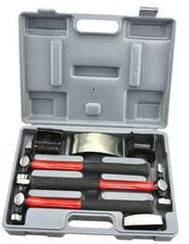  20709A Heavy Duty Auto Body Hammer and Dolly Kit, 7 Cast Hammer & Dolly Set
