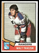 Walt Tkaczuk 1974-75 Topps #119 New York Rangers VG Small Crease