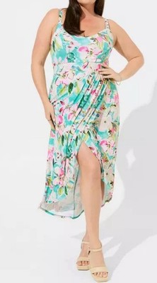 TORRID Mini Studio Knit Wrap Dress Blue Floral Size 1X NWT