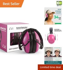 34 dB Noise Reduction Ear Muffs - Adjustable, Slim  Foldable Design